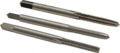 Hertel - #8-32 UNC, 4 Flute, Bottoming, Plug & Taper, Bright Finish, High Speed Steel Tap Set - 2-1/8" OAL, 2B/3B Class of Fit - Exact Tool & Supply