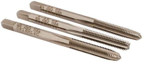 Hertel - #8-36 UNF, 4 Flute, Bottoming, Plug & Taper, Bright Finish, High Speed Steel Tap Set - 2-1/8" OAL, 2B/3B Class of Fit - Exact Tool & Supply