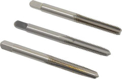 Hertel - #12-28 UNF, 4 Flute, Bottoming, Plug & Taper, Bright Finish, High Speed Steel Tap Set - 2-3/8" OAL, 2B/3B Class of Fit - Exact Tool & Supply