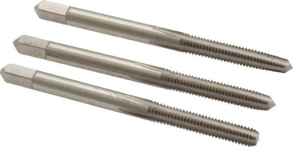Hertel - M4x0.70 Metric Coarse, 4 Flute, Bottoming, Plug & Taper, Bright Finish, High Speed Steel Tap Set - 2-1/8" OAL, 6H Class of Fit - Exact Tool & Supply