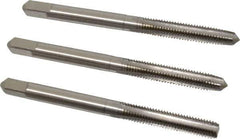 Hertel - M5x0.80 Metric Coarse, 4 Flute, Bottoming, Plug & Taper, Bright Finish, High Speed Steel Tap Set - 2-3/8" OAL, 6H Class of Fit - Exact Tool & Supply