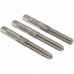 Hertel - M7x1.00, D5, 4 Flutes, Bottoming, Plug, Taper Chamfer, Bright Finish, High Speed Steel Tap Set - 6H Class of Fit - Exact Tool & Supply