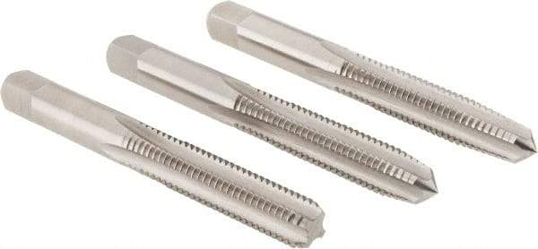 Hertel - M8x1.25 Metric Coarse, 4 Flute, Bottoming, Plug & Taper, Bright Finish, High Speed Steel Tap Set - 2-23/32" OAL, 6H Class of Fit - Exact Tool & Supply