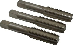 Hertel - M18x2.50 Metric Coarse, 4 Flute, Bottoming, Plug & Taper, Bright Finish, High Speed Steel Tap Set - 4-1/32" OAL, 6H Class of Fit - Exact Tool & Supply