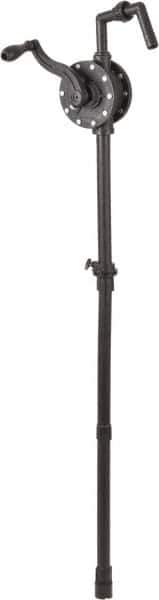 PRO-LUBE - 6 GPM, Polypropylene Hand Operated Rotary Pump - For 15 to 55 Gal Drums, For Detergents, Dispenses Petroleum Based Media & Variety of Other Fluids Such as Antifreeze, Glycerin & Windshield Fluids - Exact Tool & Supply