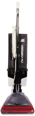 Sanitaire - Single Motor Bagless Lightweight Upright Vacuum Cleaner - 12" Cleaning Width, 5" Amps, 3-Position Adjustable Handle, Gray with Black Bag - Exact Tool & Supply