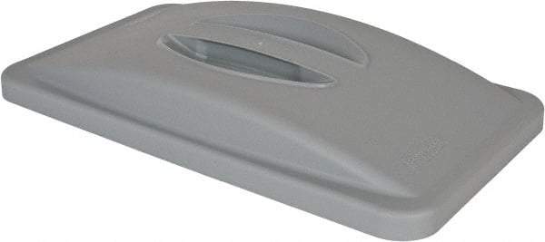 Rubbermaid - Rectangle Lid for Use with 15-7/8 Gal Rectangular Trash Cans - Gray, Polypropylene, For Slim Jim Trash Cans - Exact Tool & Supply
