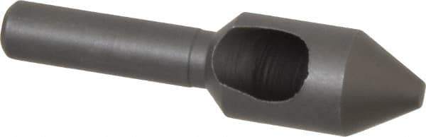 Weldon - 7/16" Head Diam, 1/4" Shank Diam, 60° High Speed Steel Countersink - Bright Finish, 1-3/4" OAL, Single End, Straight Shank, Right Hand Cut - Exact Tool & Supply