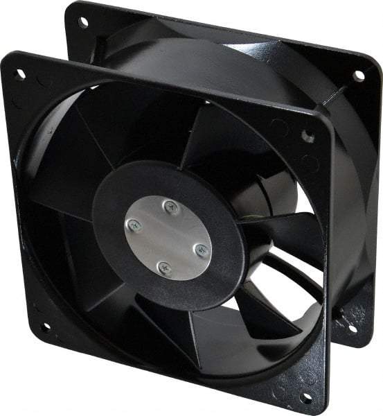 Value Collection - 115 Volts, AC, 260 CFM, Square Tube Axial Fan - 0.49 Amp Rating, 2,900 to 3,400 RPM, 6.3" High x 6.3" Wide x 2.44" Deep - Exact Tool & Supply