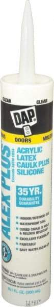DAP - 10.1 oz Tube Clear Acrylic & Latex Caulk - -30 to 180°F Operating Temp, 30 min Tack Free Dry Time, 24 hr Full Cure Time - Exact Tool & Supply
