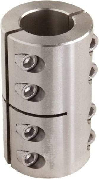 Climax Metal Products - 1-1/8" Inside x 1-7/8" Outside Diam, Two Piece Rigid Coupling without Keyway - 3-1/8" Long - Exact Tool & Supply