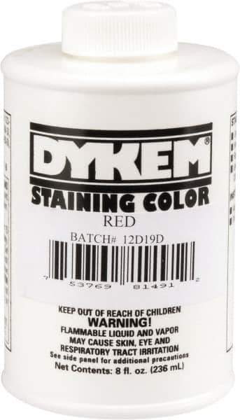 Dykem - 8 Ounce Red Staining Color - Brush in Cap Container - Exact Tool & Supply