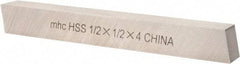 Interstate - M2 High Speed Steel Square Tool Bit Blank - 1/2" Wide x 1/2" High x 4" OAL, Ground - Exact Tool & Supply