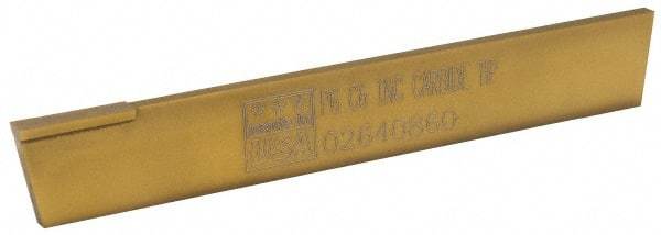 Made in USA - 1/4 Inch Wide x 7/8 Inch High x 6 Inch Long, Tapered Blade, Cutoff Blade - C6 Grade, TiN Coated - Exact Tool & Supply