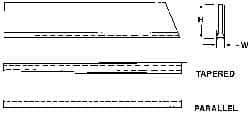 Empire - 3/16 Inch Wide x 1-1/8 Inch High x 6-1/2 Inch Long, Tapered Blade, Cutoff Blade - C6 Grade, Bright Finish - Exact Tool & Supply
