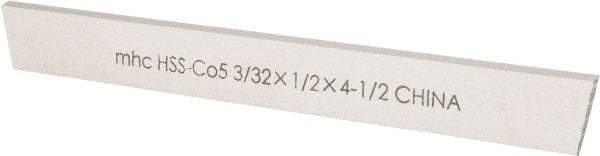 Interstate - 3/32 Inch Wide x 1/2 Inch High x 4-1/2 Inch Long, Parallel Cutoff Blade - M35 Grade, Bright Finish - Exact Tool & Supply