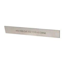 Interstate - 3/32 Inch Wide x 5/8 Inch High x 5 Inch Long, Parallel Cutoff Blade - M35 Grade, Bright Finish - Exact Tool & Supply
