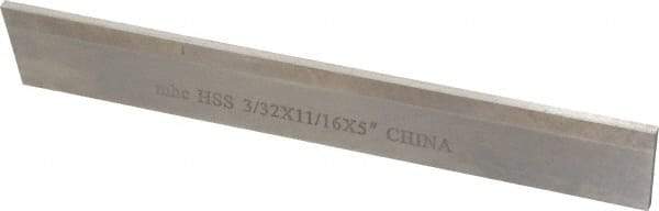Interstate - 3/32 Inch Wide x 11/16 Inch High x 5 Inch Long, Parallel Blade, Cutoff Blade - M2 Grade, Bright Finish - Exact Tool & Supply