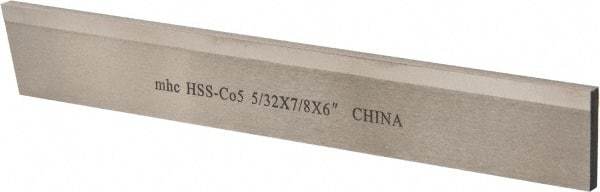 Interstate - 5/32 Inch Wide x 7/8 Inch High x 6 Inch Long, Parallel Blade, Cutoff Blade - M35 Grade, Bright Finish - Exact Tool & Supply