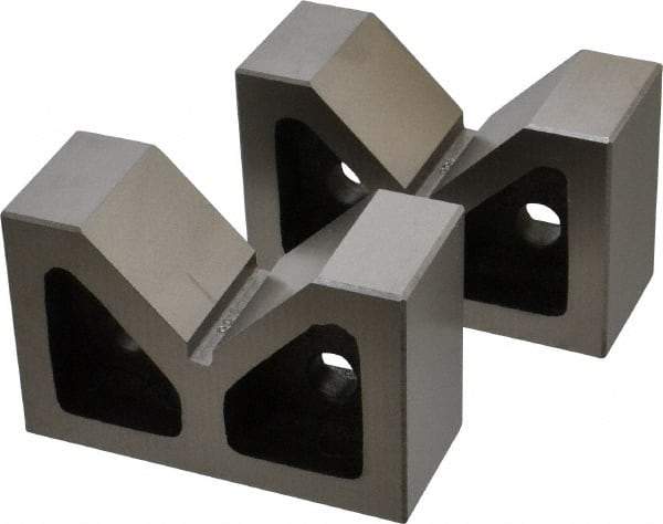 SPI - 2-3/16" Max Capacity, 90° Angle, Cast Iron V-Block - 4" Long x 1-9/16" Wide x 2-9/16" High, Sold as Matched Pair - Exact Tool & Supply