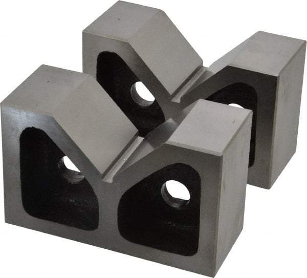 SPI - 2-7/16" Max Capacity, 90° Angle, Cast Iron V-Block - 5" Long x 2" Wide x 3-1/8" High, Sold as Matched Pair - Exact Tool & Supply