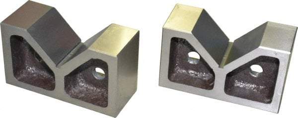 SPI - 3-1/16" Max Capacity, 90° Angle, Cast Iron V-Block - 6" Long x 2-7/16" Wide x 3-1/2" High, Sold as Matched Pair - Exact Tool & Supply