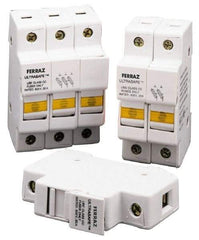 Ferraz Shawmut - 4 Pole, 600 VAC/VDC, 30 Amp, DIN Rail Mount Fuse Holder - Compatible with CC Class, 2.76 Inch Wide Fuse - Exact Tool & Supply