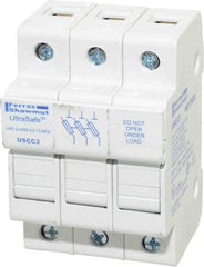 Ferraz Shawmut - 3 Pole, 600 VAC/VDC, 30 Amp, DIN Rail Mount Fuse Holder - Compatible with CC Class, 2.07 Inch Wide Fuse - Exact Tool & Supply