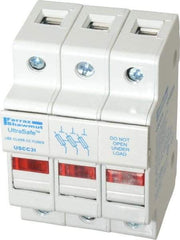 Ferraz Shawmut - 3 Pole, 600 VAC/VDC, 30 Amp, DIN Rail Mount Fuse Holder - Compatible with CC Class, 2.07 Inch Wide Fuse - Exact Tool & Supply
