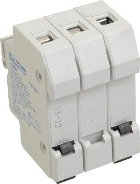 Ferraz Shawmut - 3 Pole, 1000 VDC and 800 VAC, 30 Amp, DIN Rail Mount Fuse Holder - Compatible with CC Class, 1-1/2 Inch Long x 2.07 Inch Wide and 13/32 Inch Diameter Fuse - Exact Tool & Supply