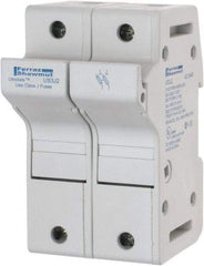 Ferraz Shawmut - 2 Pole, 600 VAC/VDC, 30 Amp, DIN Rail Mount Fuse Holder - Compatible with J Class, 58mm Long x 2.56 Inch Wide and 22mm Diameter Fuse - Exact Tool & Supply