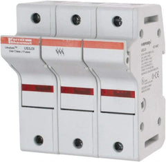 Ferraz Shawmut - 3 Pole, 600 VAC/VDC, 30 Amp, DIN Rail Mount Fuse Holder - Compatible with J Class, 58mm Long x 3.84 Inch Wide and 22mm Diameter Fuse - Exact Tool & Supply