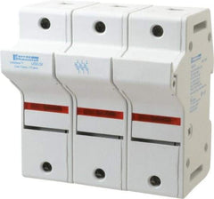 Ferraz Shawmut - 3 Pole, 600 VAC/VDC, 60 Amp, DIN Rail Mount Fuse Holder - Compatible with J Class, 58mm Long x 3.84 Inch Wide and 22mm Diameter Fuse - Exact Tool & Supply