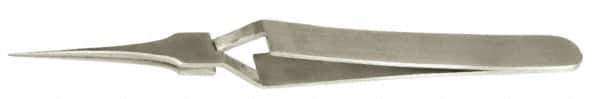 Value Collection - 4-11/32" OAL N4 Reverse Action Tweezers - Long Fine Point - Exact Tool & Supply