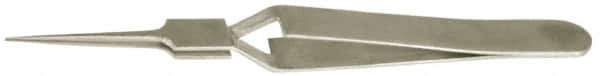 Value Collection - 4-11/32" OAL N5 Reverse Action Tweezers - Long & Very Fine Point - Exact Tool & Supply