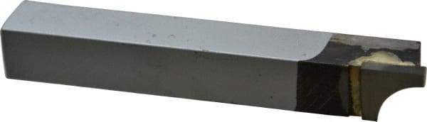 Accupro - 3-1/2 Inch Long, 3/8 Inch Radius, Left Hand, Concave, RAL Style Radius Cutting Tool Bit - 1/2 Inch Long Tip, 1/8 Inch Thick, 1/2 Inch Shank Square, Carbide Tip - Exact Tool & Supply