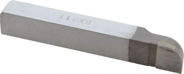Accupro - 3-1/2 Inch Long, 11/32 Inch Radius, Right Hand, Convex, RXD Style Radius Cutting Tool Bit - 1/2 Inch Long Tip, 1/8 Inch Thick, 1/2 Inch Shank Square, Carbide Tip - Exact Tool & Supply
