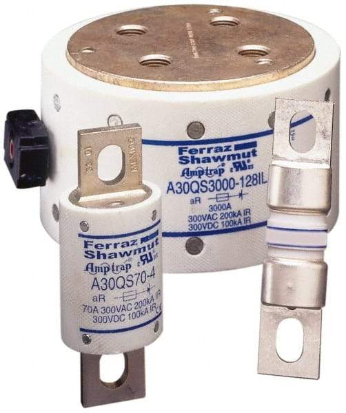 Ferraz Shawmut - 300 VAC/VDC, 15 Amp, Fast-Acting Semiconductor/High Speed Fuse - Clip Mount, 51mm OAL, 100 at DC, 200 at AC kA Rating, 9/16" Diam - Exact Tool & Supply