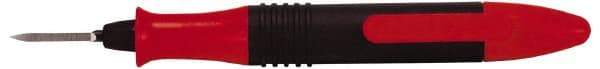 Shaviv - 2 Piece Hand Deburring Tool Set - E400 Blade, Plastic Handle, For Straight Edges, Hole Edges, Hole Back-Edges, Hole Inner Surfaces, Flat Surfaces - Exact Tool & Supply