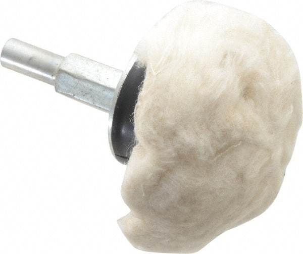 Dico - 2" Diam, 1/4" Shank Diam, Mushroom Shaped Mounted Bob - Hard Density, 2-1/2" Head Length, Wool Felt - Exact Tool & Supply