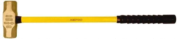Ampco - 18 Lb Aluminum Bronze Nonsparking Sledge Hammer - 33" OAL, Fiberglass Handle - Exact Tool & Supply