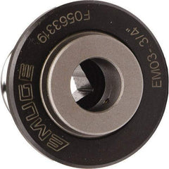 Emuge - 0.3937" Tap Shank Diam, 0.315" Tap Square Size, #3 Tapping Adapter - 0.3937" Projection, 1.5748" Tap Depth, 1.7717" OAL, 1.2205" Shank OD, Through Coolant, Series EM03 - Exact Tool & Supply