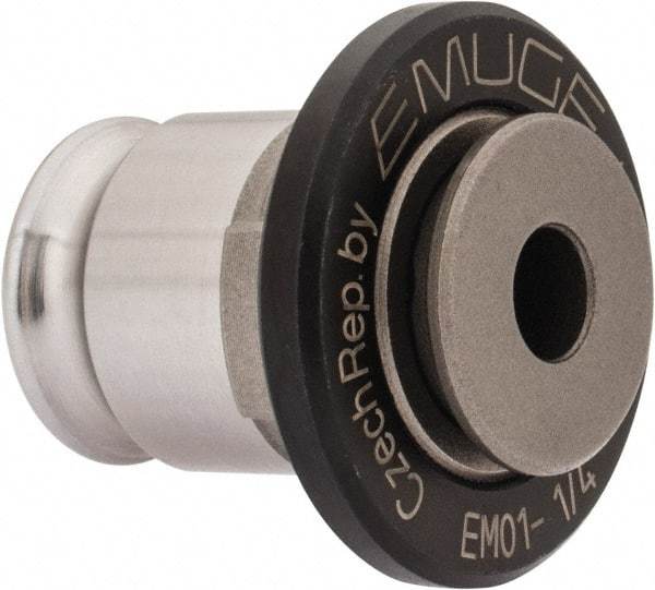 Emuge - 0.255" Tap Shank Diam, 0.191" Tap Square Size, 1/4" Tap, #1 Tapping Adapter - 0.28" Projection, 1.12" OAL, 3/4" Shank OD, Through Coolant, Series EM01 - Exact Tool & Supply