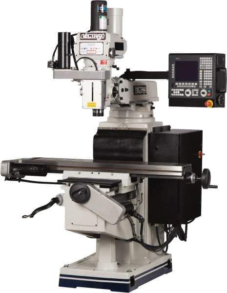 Vectrax - 54" Long x 10" Wide, 3 Phase Fagor 3 Axis 8055i CNC Milling Machine - Variable Speed Pulley Control, NT40 Taper, 5 hp - Exact Tool & Supply
