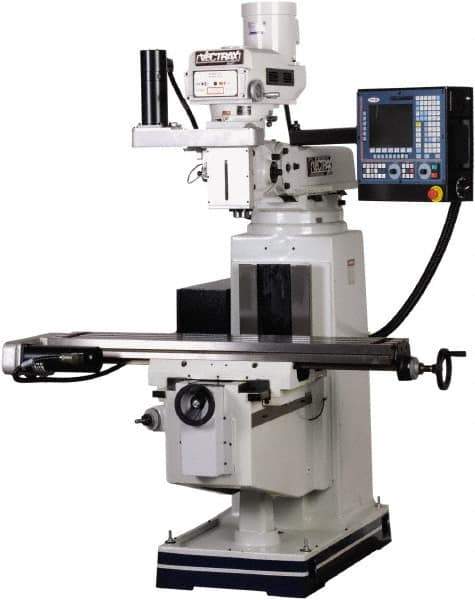 Vectrax - 54" Long x 10" Wide, 3 Phase CNC Milling Machine - Variable Speed Pulley Control, R8 Taper, 5 hp - Exact Tool & Supply