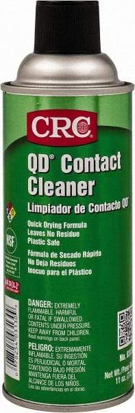 CRC - 11 Ounce Aerosol Contact Cleaner - 0°F Flash Point, 22,600 Volt Dielectric Strength, Flammable, Food Grade, Plastic Safe - Exact Tool & Supply