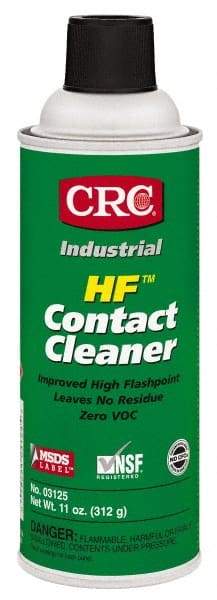 CRC - 11 Ounce Aerosol Contact Cleaner - 205°F Flash Point, 45,700 Volt Dielectric Strength, Flammable, Food Grade, Plastic Safe - Exact Tool & Supply