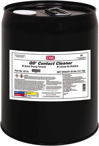 CRC - 5 Gallon Pail Contact Cleaner - 0°F Flash Point, 22,600 Volt Dielectric Strength, Flammable, Food Grade, Plastic Safe - Exact Tool & Supply