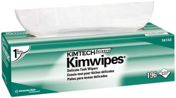 Kimtech - Dry Clean Room/Lab/Critical Task Wipes - Pop-Up, 11-3/4" x 11-3/4" Sheet Size, White - Exact Tool & Supply