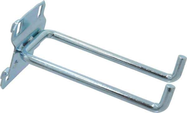 Triton - 3/16" Diam, 4" Long Double Arm Pegboard Hook - 4-3/8" Projection, 90° Bend, 3/4" Bend Length, Steel - Exact Tool & Supply